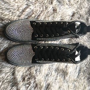 (NWT) Studded Rhinestone Combat Boots